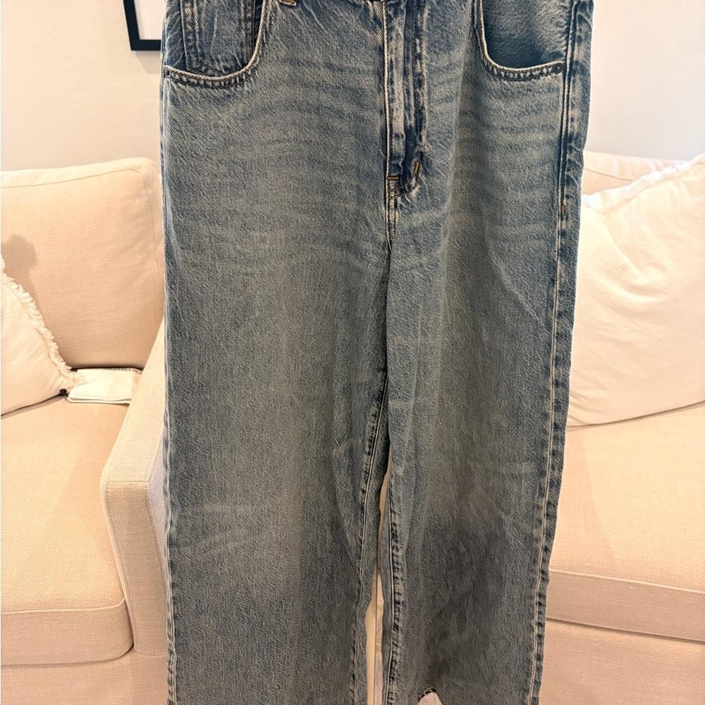 Madewell Wide-Leg Light Blue Flare Jeans